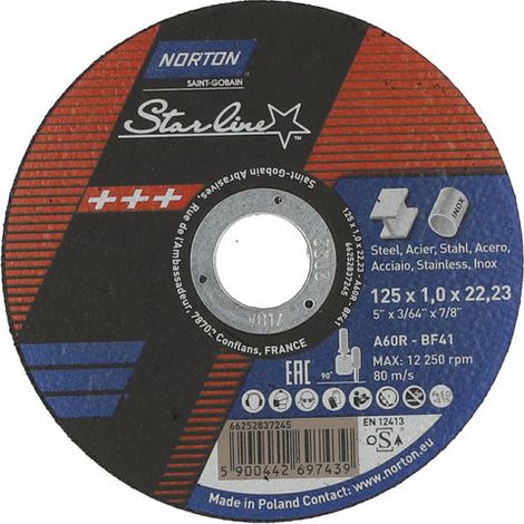 Norton Clipper Norton Starline disco de corte 125x1.0 mm