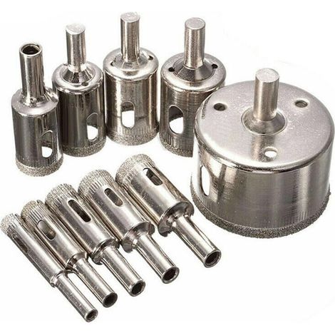 10 Stück/Set Diamantbohrer 8–50 mm für Fliesen, Marmor, Glas, Keramik, Lochsägenbohrer, Diamantkern, 10 Stück