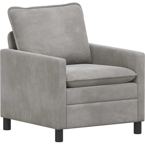 Sofá Gris Claro 76 x 81 x 87,5 cm Terciopelo vidaXL (1/5)