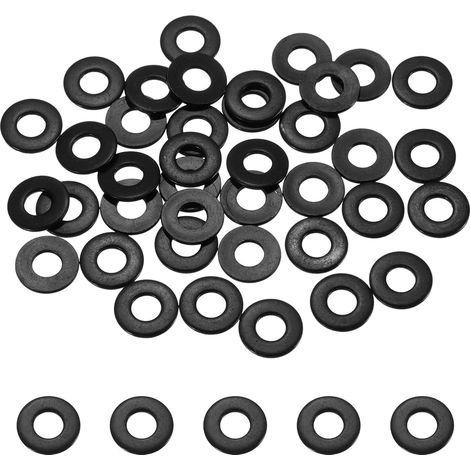 60 Pièces Rondelles Plates M5 DI 12 mm DE 304 Acier Inoxydable Noir Zinc Joint aplatissement Pour Vis Et Boulons (1/5)
