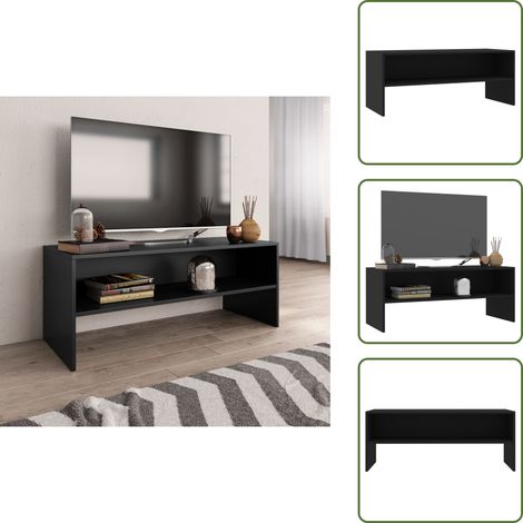 Mobile TV con vano a giorno - vidaXL Mobile Porta TV Nero 100x40x40 cm in Legno Multistrato -