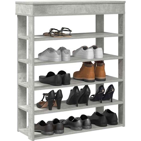 Schuhregal Betongrau 80x30x98 cm Holzwerkstoff
