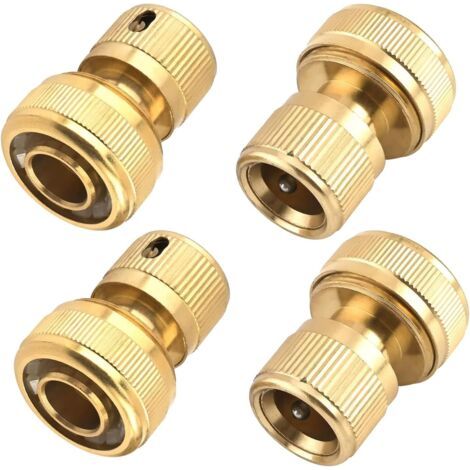 (19mm) Lot de 4 raccords rapides en laiton pour tuyau d'arrosage, 3/4", buse pour cuisine, jardin, extérieur (1/5)