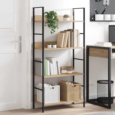 vidaXL Bücherregal 4 Ebenen Eiche 60x27,6x124,5 cm