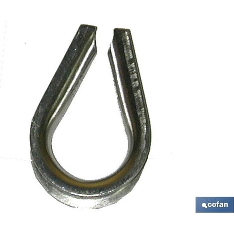 Cosse DIN 6899A M-10 en acier inoxydable A-2 et A-4 pour la protection des câbles et des cordes