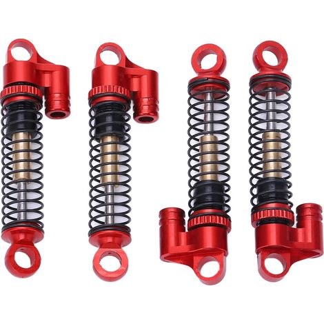 1/24 RC Amortisseur pour AXIAL SCX24 AXI90081 AXI00001 AXI00002 AXI00005 AXI00006 Voiture Chenille Alliage Aluminium Amortisseur Rouge (1/5)