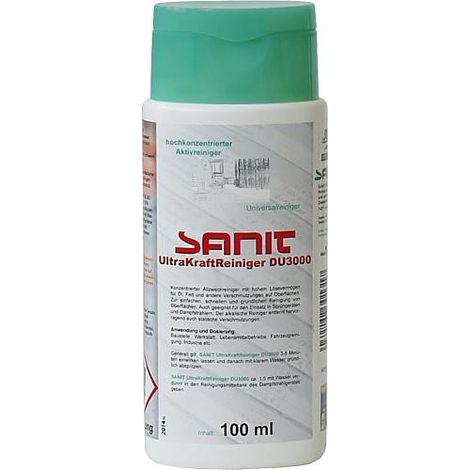 SANIT Nettoyant ultra-puissant DU3000, carton à 20 bouteilles de 100ml chacune