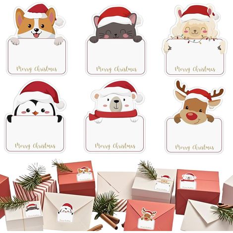 Etiquette Noel Autocollant Étiquettes Cadeaux pour Étiquetage Autocollantes Nominatifs Motif Animaux 120 Pièces (1/5)