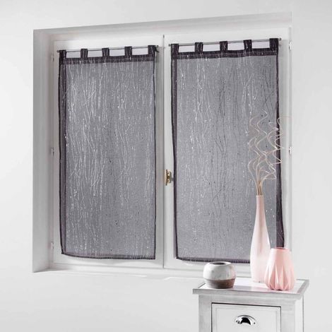 Paire de Voilages "Filiane" 90x160cm Anthracite (1/2)