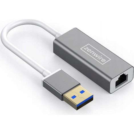 Adattatore Zenwire YG-2125 con porta Ethernet RJ45 Gigabit LAN da 1000 Mbps e porta USB 3.0.
