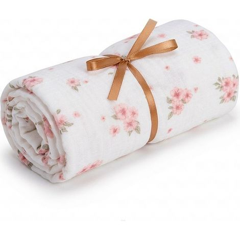 Musselin-Spannbettlaken für Kinderbett 12060 (Pulverblüte) (1/3)