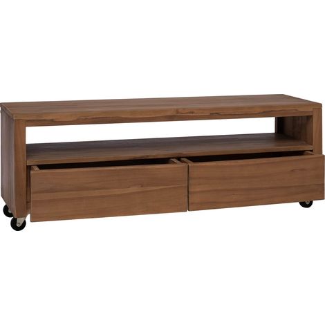 Maison Exclusive - TV-Schrank 110 x 30 x 40 cm Natur Massivholz T (1/5)