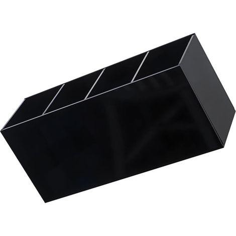 de maquillage en acrylique noir 4 compartiments porte