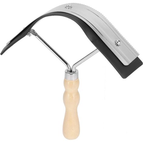 Étrille pour chevaux [Sweat Scraper] + non marqué + modèle standard + double fonction ergonomique Matériau bois métal inoxydable caoutchouc Dimensions 22,3x22x5,5cm