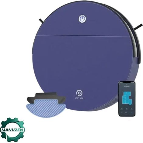 Manuzen - Robot aspirateur programmable 2 200 Pa – bac 500 ml – Bleu (1/3)
