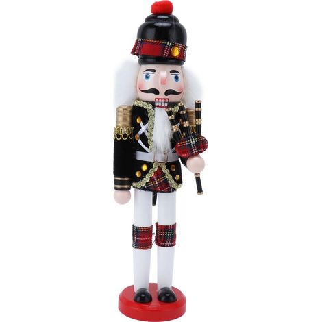 Poupée soldat casse-noisette en bois artisanal décoration meuble vin Noël ornement 1410A (1/5)