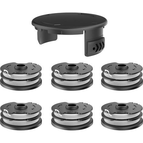 Bobine de fil de rechange, compatible avec la batterie Parkside LIDL PRTA 20-Li C3 A1B2 PRT 550 A1 A3 PRT 300 A1, pièces de rechange pour coupe-bordures. (6 bobines de fil + 1 couvercle) (1/5)