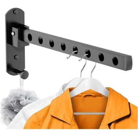 90° Étendoir Mural, Etendoir Linge Exterieur Pliable, Rotation Séchoir À Linge Pliant, Cintre Mural Support de Séchage, Por (1/4)