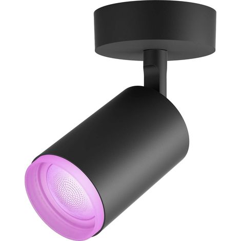 Philips Hue White & Color Ambiance FUGATO Spot 1x5.7W - Noir, Compatible Bluetooth, fonctionne avec Alexa, Google Assistant et Apple Homekit (1/5)