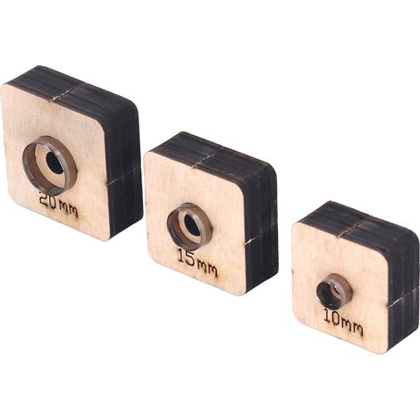 Jeu de 3 emporte-pièces ronds avec planche en bois, matrices de découpe métal pour cuir et tissu, diamètres 10mm 15mm 20mm (1/5)
