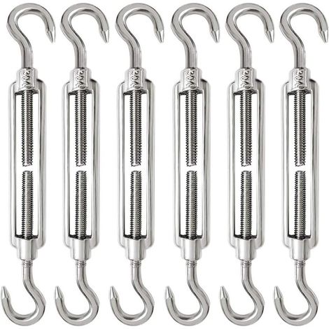 Pieces M6 Cable Tensioner Adjustable 304 Stainless Steel Cable Tensioner Hook and Hook for Wire Tensioner Cable Steel Rope Tensioner Hook (1/5)
