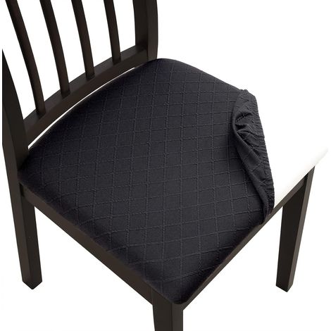 Funda elástica impermeable, extraíble y lavable para cojín de asiento, con estampado de rombos de punto, color negro, 1 unidad. (1/5)