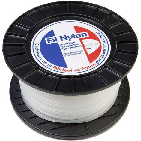 Fil nylon 3 mm x 120 m Rond Blanc Bobine (1/5)