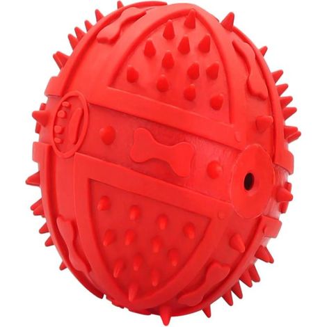 Quietschball für Hunde, auslaufsicher, aus Gummi (rot)
