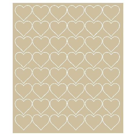 Pegatinas de corazones para el Día de San Valentín, 3 cm, 48 unidades, color beige brillante.