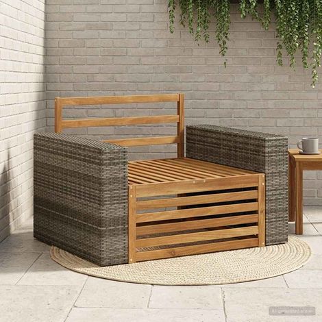 Canapé de Milieu Extérieur Modulable en Bois d'Acacia Massif 1 Place Couleur Naturel - PANGIVO (1/5)