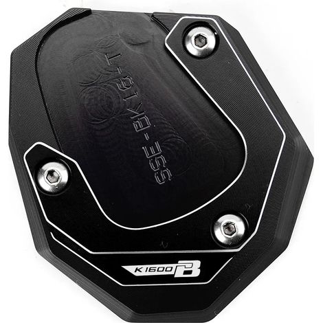 (Noir - K1600B) Compatible avec BMW K1600B, K1600GT, K1600GTL, K1600 B GT GTL (2017-2022, 2023) : béquille latérale CNC, extension, support, porte-clés, maxpower (1/4)