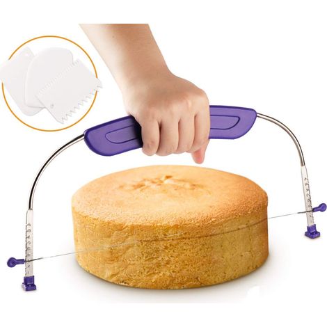Coupe-base de gâteau réglable avec guide de hauteur, outil pour pâtisserie, découpe uniforme des étages (1/5)