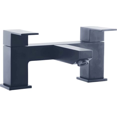 Modern Black Cube Lever Bath Filler Tap