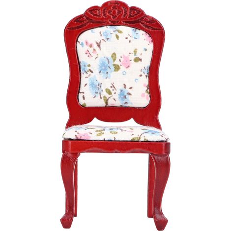 Chaise miniature en bois pour maison de poupée à l'échelle 1:12, accessoire de mobilier et cadeau (1/5)