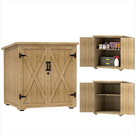 Chariot de jardin Armoire de jardin en bois sapin avec toit (1/5)