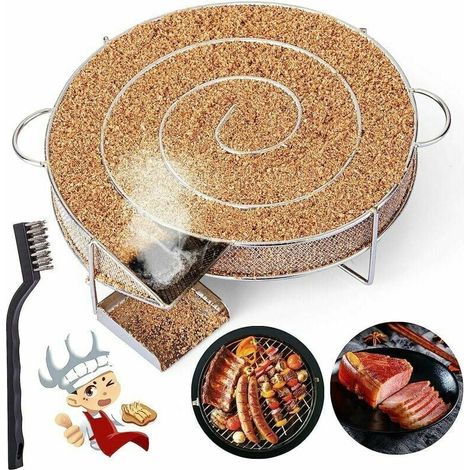 Générateur De Fumée Froide - Acier Inoxydable 25 x 18 x 4 cm - Pour Fumoir À Froid Viande Poisson Fromage - Avec Brosse De Nettoyage - 1 Pièce
