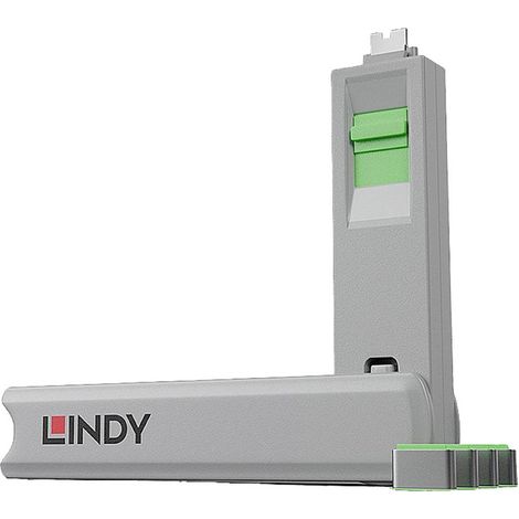 Lindy 40426 Lucchetto per porta USB-C + chiave, verde, 5 pezzi (1/5)