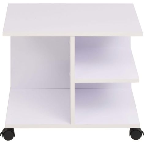 Maison Exclusive - Beistelltisch mit Rollen 50×35×42 cm Weiß