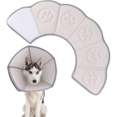 Collier de protection anti-morsure pour chien et chat, collerette chirurgicale réglable avec velcro, cône de récupération pour chiot, protection de blessure, couvre-cou souple et ajustable (1/5)