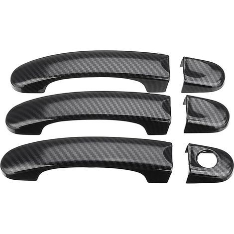 6Pcs Set Abs Carbon 3 Porte Poignées Couvre compatible avec VW Transporter T5 T6 Caddy compatible avec Vans (1/4)