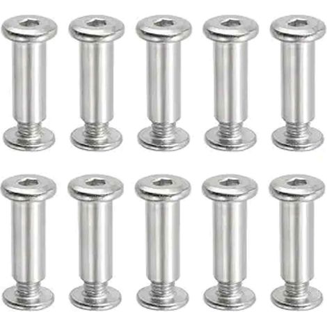 Boulon Fourreau - M5x12mm - Pour Meubles Et Panneaux En Bois - Acier Inoxydable 304 - Lot De 10 (1/5)