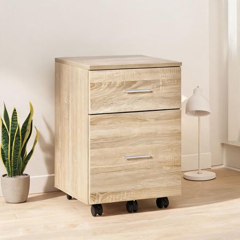 Meuble de rangement de bureau chêne 39,5 x 39 x 58,5 cm (1/5)