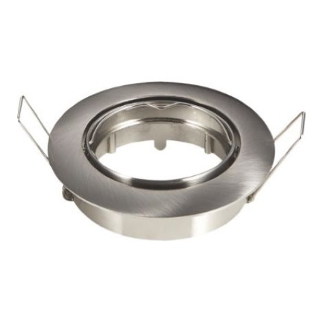 Support rA glable pour spots led GU10 encastrA rond chromA pour plaque de plA tre chromA