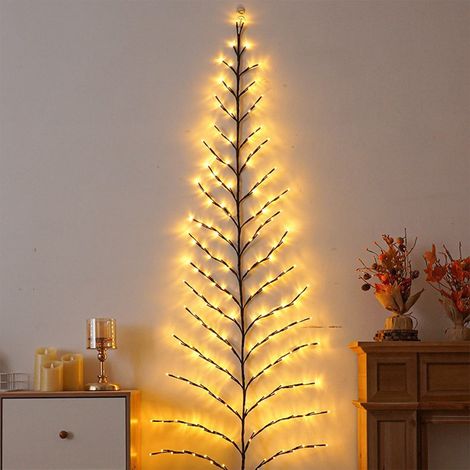 Arbre Lumineux Murale - 180 cm - 180 LED Blanc Chaud - Décoration Murale Intérieure Extérieure - Télécommande Incluse - 1 Pièce (1/5)
