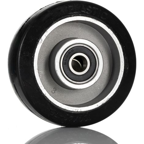 Roue de chariot Caoutchouc Noir 100mm x 40mm, alésage 12mm, longueur 40mm, Roulement à bille, Capacité de 160kg ( Prix pour 1 ) (1/3)