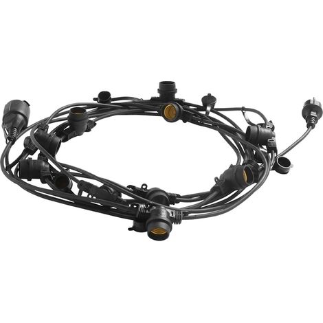 Schwarze Lichterkette für Außen, 10 Lichter E27 Fassung PicNic (1/2)