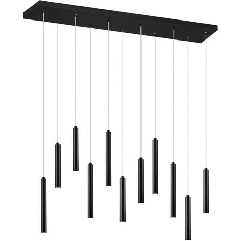 Tubular Modern Suspensión 11 Tubos Led Negros L115 cm Trio Lighting (1/5)