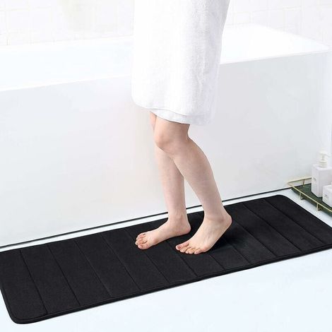 Rutschfeste Fußmatte für den Innenbereich, maschinenwaschbare Eingangsmatte, weiche, saugfähige und langlebige Eingangsmatte für den Innenbereich, extrem langlebig, rutschfest, Schwarz Beige, 40 x 60 