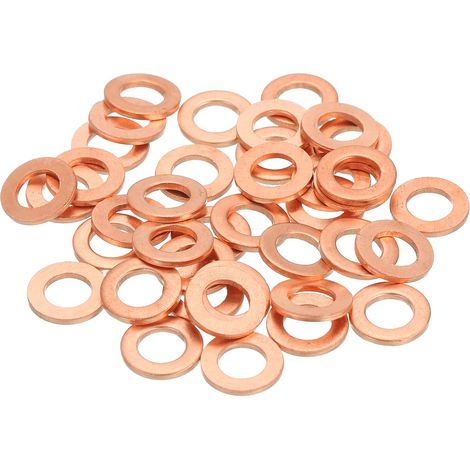 58Pcs Rondelles Métal Plates, Kit Rondelles Cuivre M5 Rondelles, 5mm ID, 9mm OD, 1mm Epaisseur D'Etancheite Ecrasables Assortiment Pour Boulons Vis Reparation Machine (1/5)