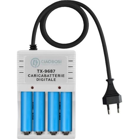 Chargeur piles - AVIZAR - Numérique 4 canaux - AA/AAA - 1-4 piles simultanés - Prise 220V 130mA (1/4)